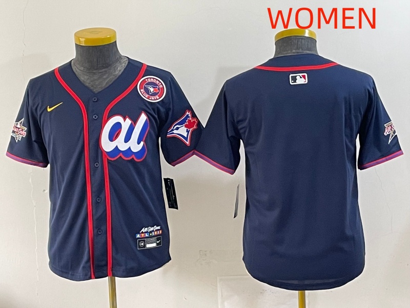 women 2025 Toronto Blue Jays blank dark blue 2025 MLB All Star Nike Jersey style 4